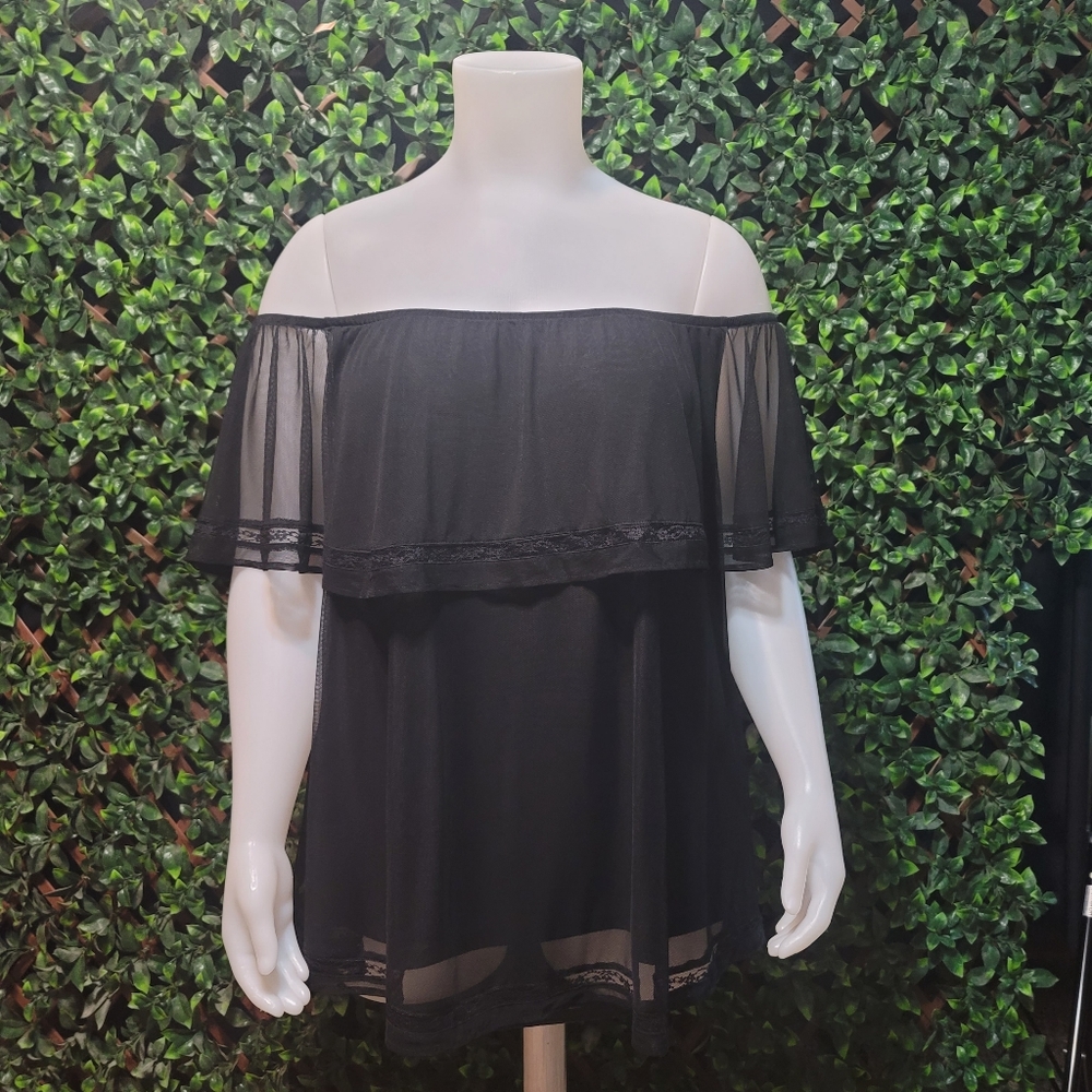 3X Addition-elle black dress top